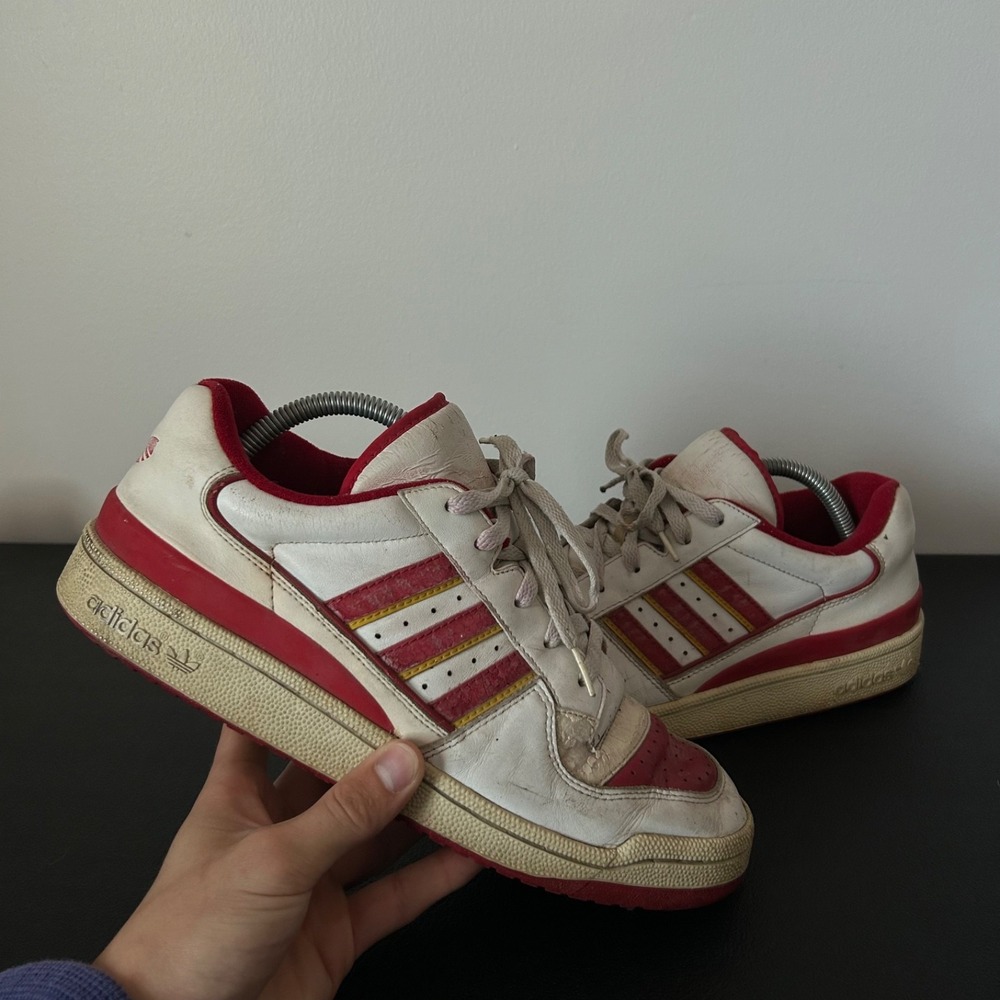 Vintage Adidas Forum Low Shoes Size‎ 10 White Red 2003 Sneakers Skater
